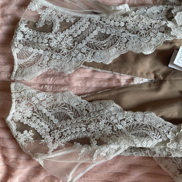 Tea length cream lace Cocktail Dress size 4 - Picture 2 of 7